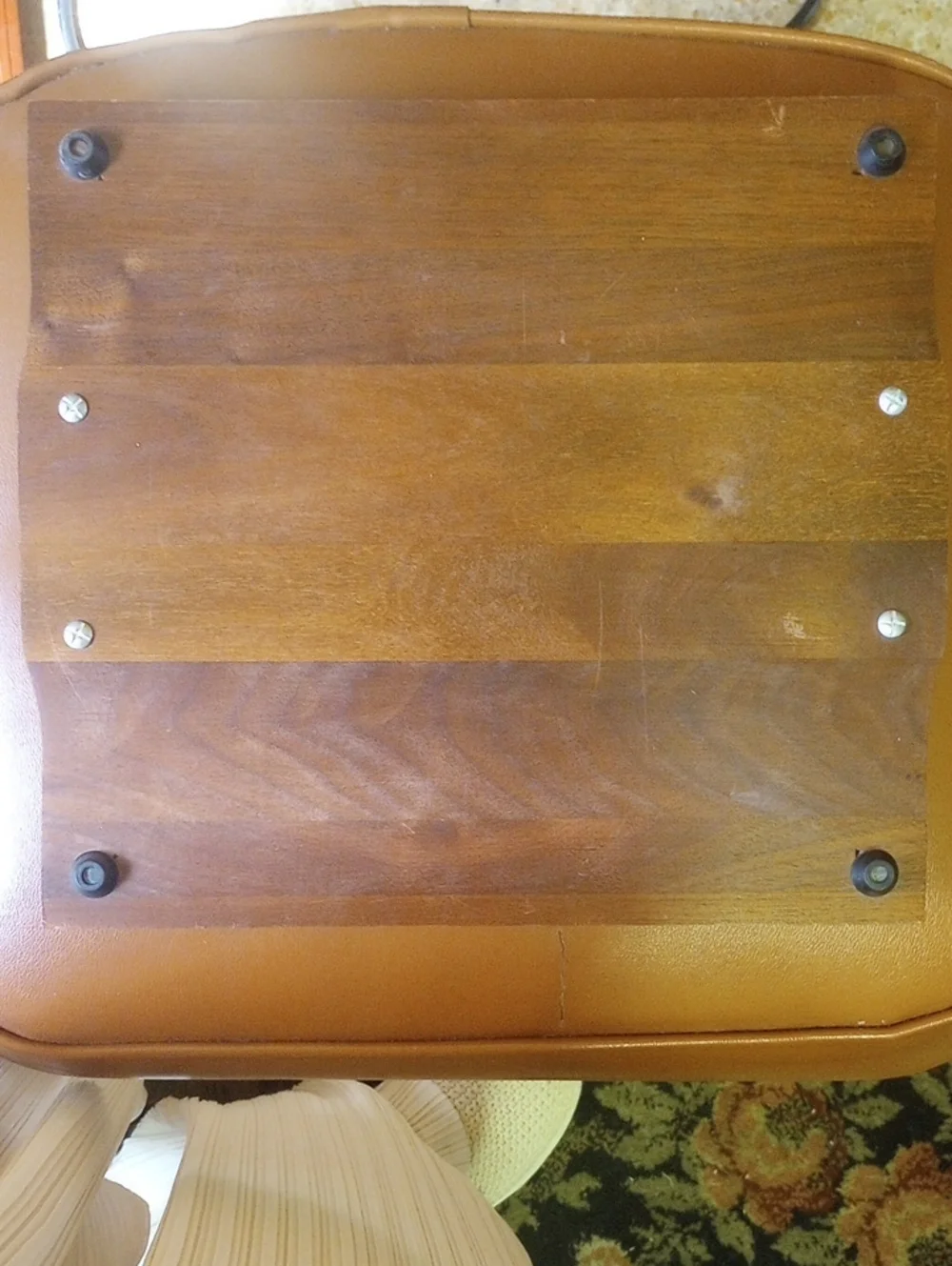 Vintage Marble & Wood Cutting Board w/; Decorative Gold Handles